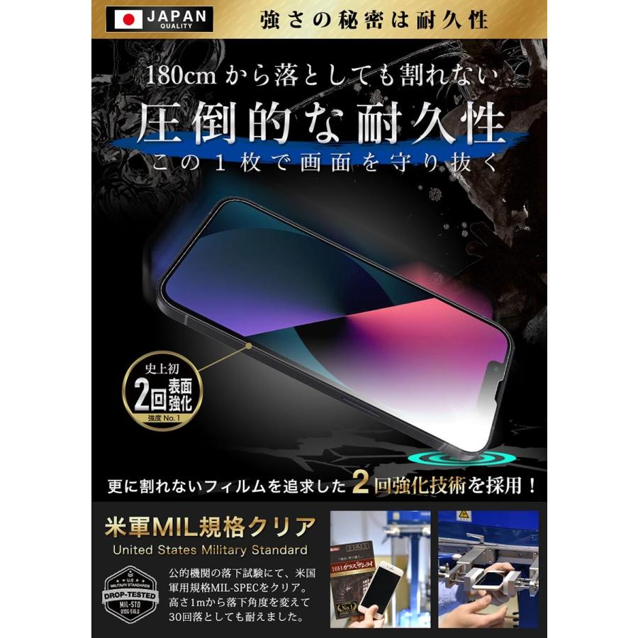 ガラスザムライ iPhone13 mini ガラスフィルム 保護フィルム ブルー