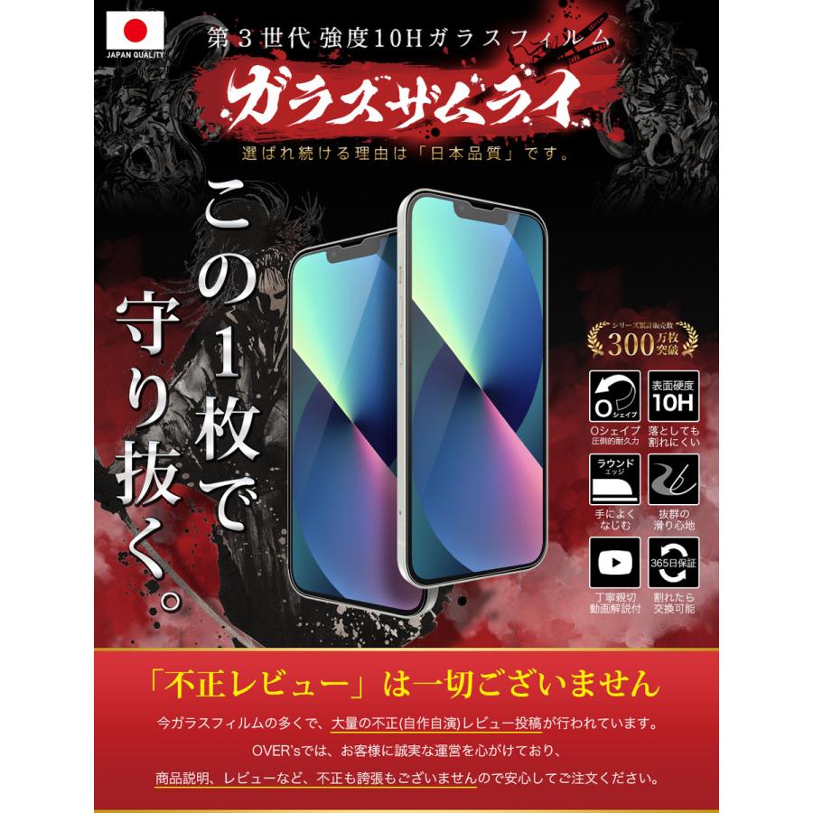 ガラスザムライ iPhone 13 ガラスフィルム 保護フィルム 10Hガラス
