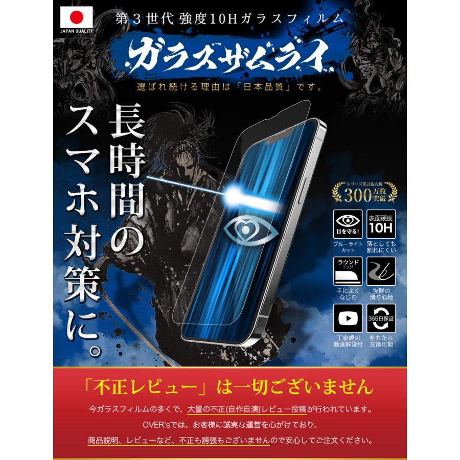 ガラスザムライ iPhone13 Pro Max ガラスフィルム 保護フィルム ブルー