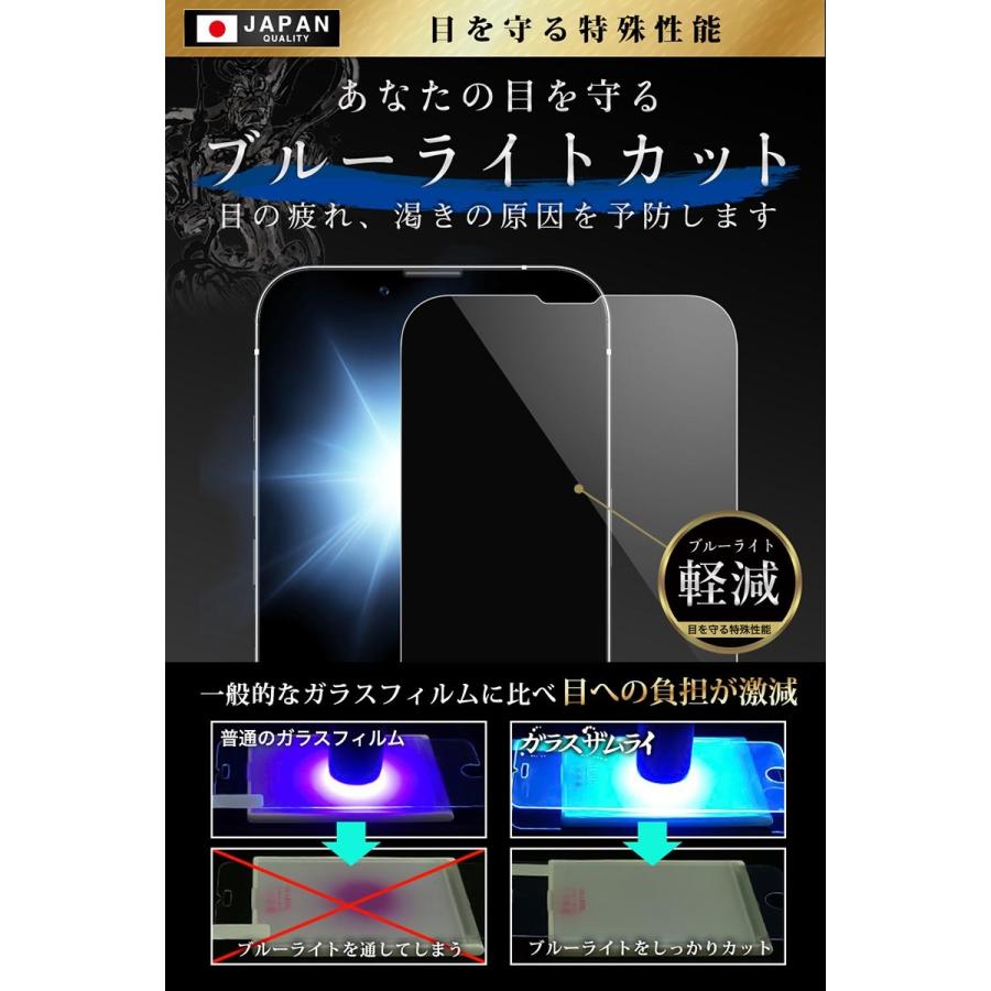 ガラスザムライ iPhone13 Pro Max ガラスフィルム 保護フィルム ブルー