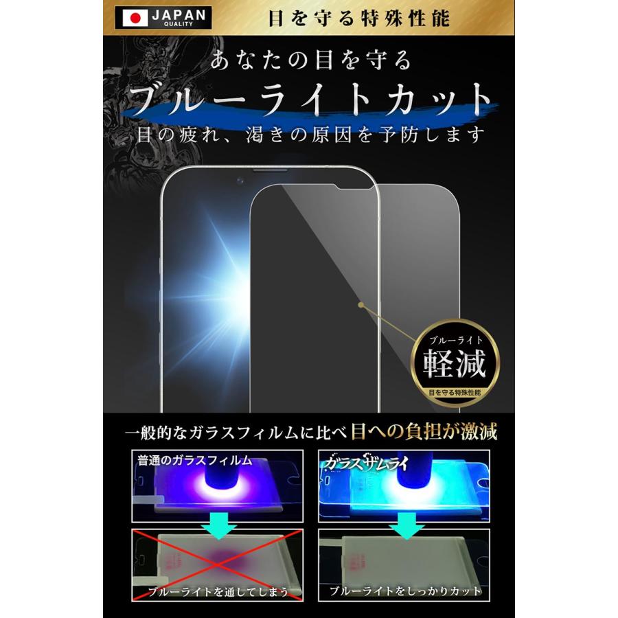 ガラスザムライ iPhone 14 ガラスフィルム 保護フィルム ブルーライト