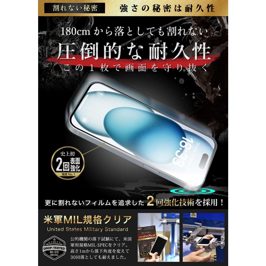 ガラスザムライ iPhone 15 ガラスフィルム 保護フィルム 10Hガラス