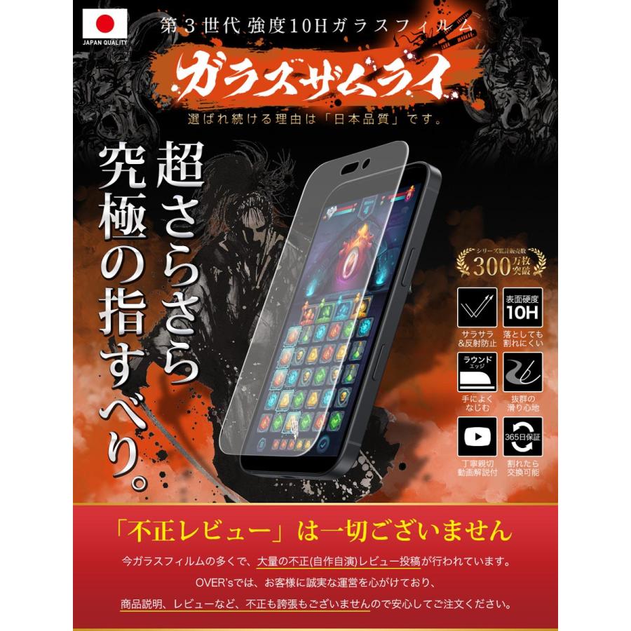ガラスザムライ iPhone 16 ガラスフィルム 保護フィルム アンチグレア