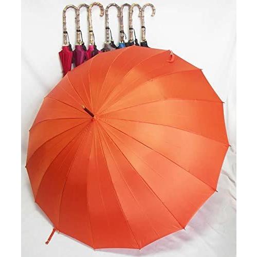 高い素材 １本 手元寒竹 オレンジ カーボン骨 前原光榮商店 前原傘 皇室御用達 カーボン傘 16本骨 雨傘 婦人用 長傘 レディース ブランド 前原傘 傘 Meorboston Org