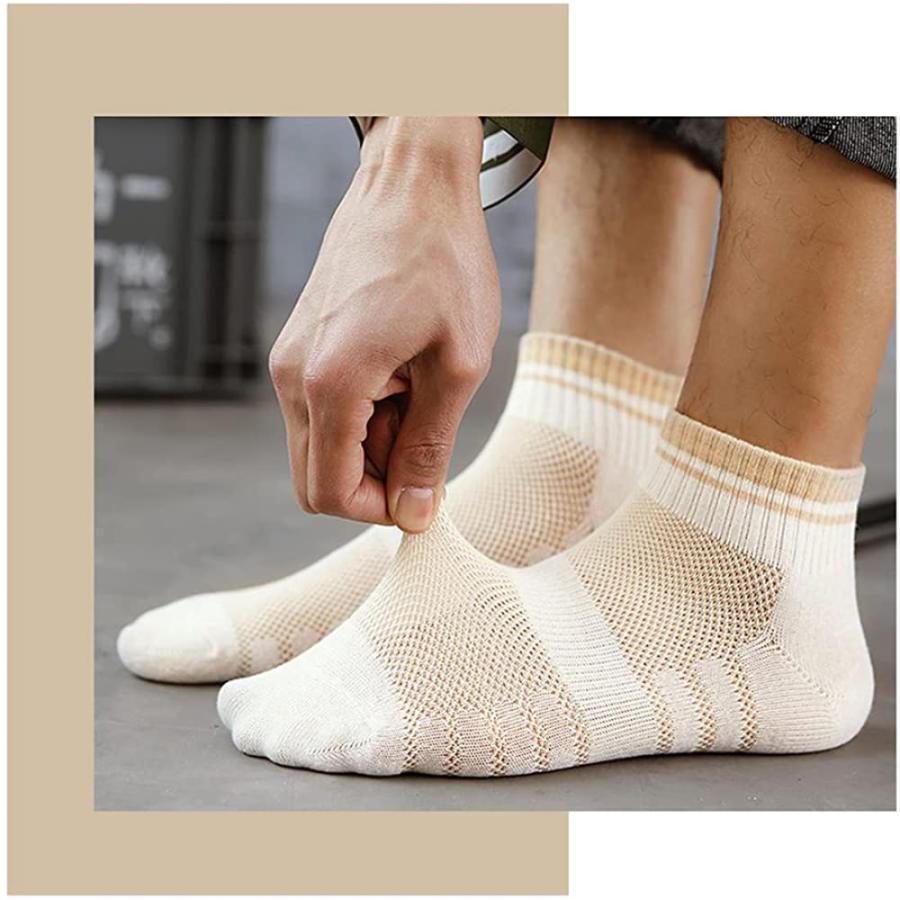靴下 メンズ 夏用 くるぶし ソックス 薄手 通気性メッシュ くつした メンズ スポーツソックス 男性用くつ下 秋物 おしゃれ 靴下 クルー丈 ラン 最も優遇