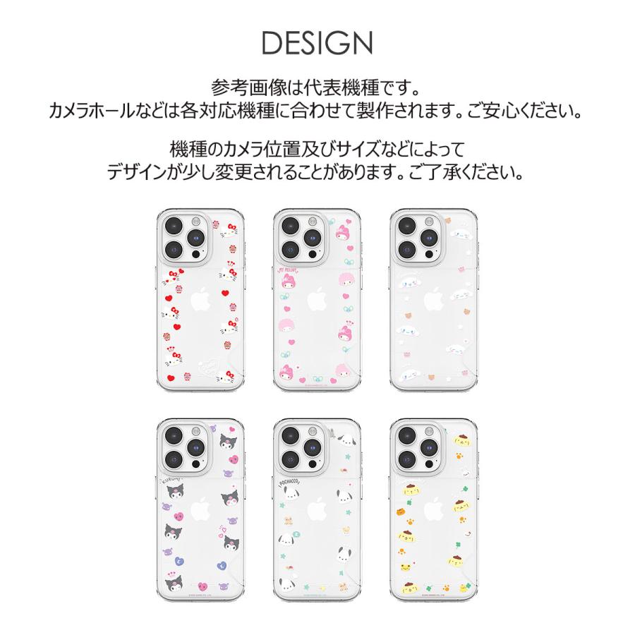 Sanrio Characters Cute Card Transparent Hard ケース iPhone 15 Plus Pro Max 14｜orionsys｜16