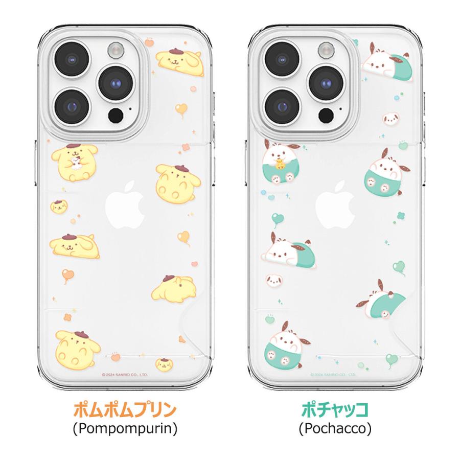 Sanrio Characters Funny Maru Circle Card Transparent Hard ケース iPhone 15 Plus Pro Max 14｜orionsys｜21