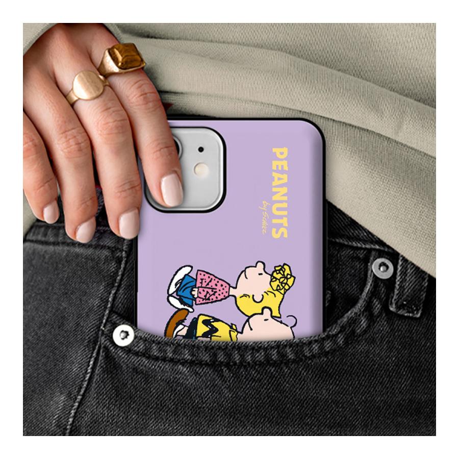 Snoopy Best Friends Card Door Bumper ケース iPhone 15 Plus Pro Max 14 SE3 13 mini 12 SE2 11 XS XR X 8 7｜orionsys｜12