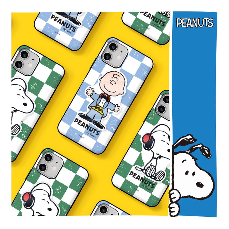 Snoopy Checkerboard Card Door Bumper ケース Acryl Smart Tok セット iPhone 15 Plus Pro Max 14 SE3 13 mini 12 SE2 11 XS XR X 8 7｜orionsys｜10