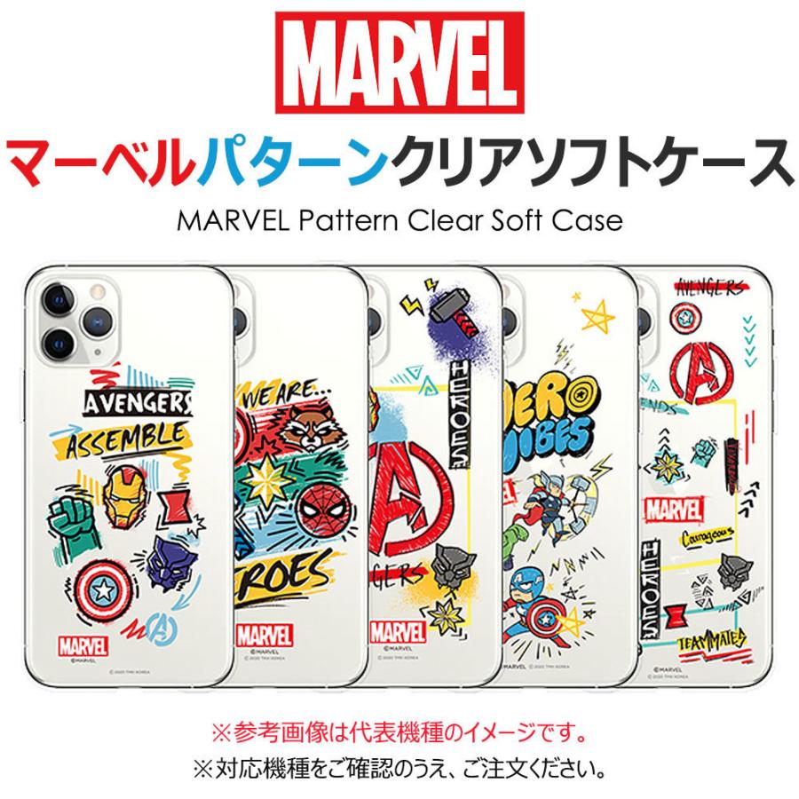 MARVEL Pattern Clear Soft ケース Galaxy A54 5G S23 Ultra A53 S22 S21 + Note20 S20 Note10+ S10 Note9 S9 Note8 S8 S7edge｜orionsys｜02