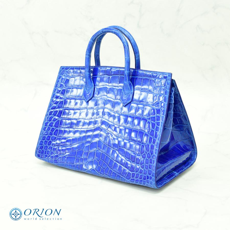 クロコダイル 本革 ハンドバッグ ブルー レディース おしゃれ 使いやすい かっこいい 高級 660 Orion World Selection 通販 Yahoo ショッピング