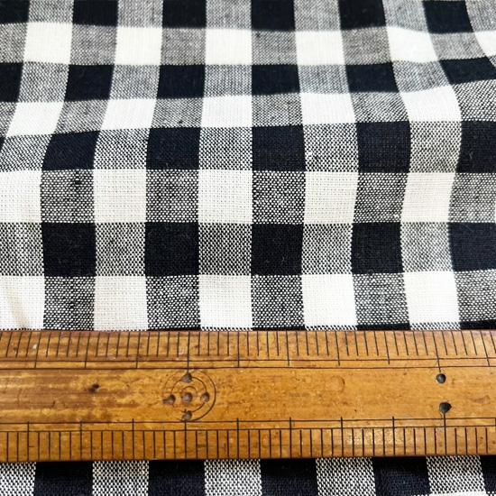 ギンガムチェック 柄幅約10mm 生地 （黒/青/赤）綿100/厚み普通/春夏