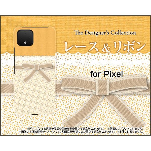 スマホケース Google Pixel 4 XL ハードケース/TPUソフトケース レース＆リボン 可愛い（かわいい） オレンジ（おれんじ）｜orisma