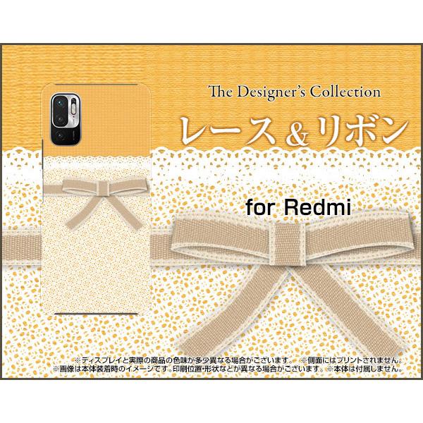 スマホケース Redmi Note 10 JE XIG02 ハードケース/TPUソフトケース レース＆リボン 可愛い（かわいい） オレンジ（おれんじ）｜orisma