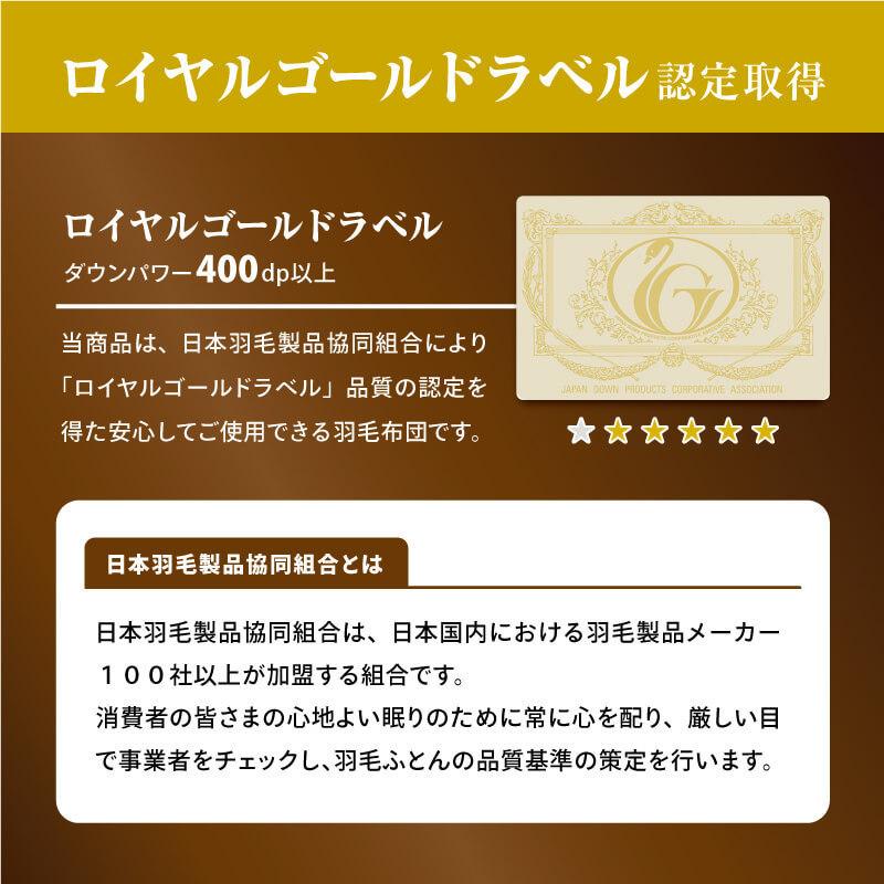 国産羽毛肌掛け布団「源氏蛍」ロイヤルゴールドラベル・シングル