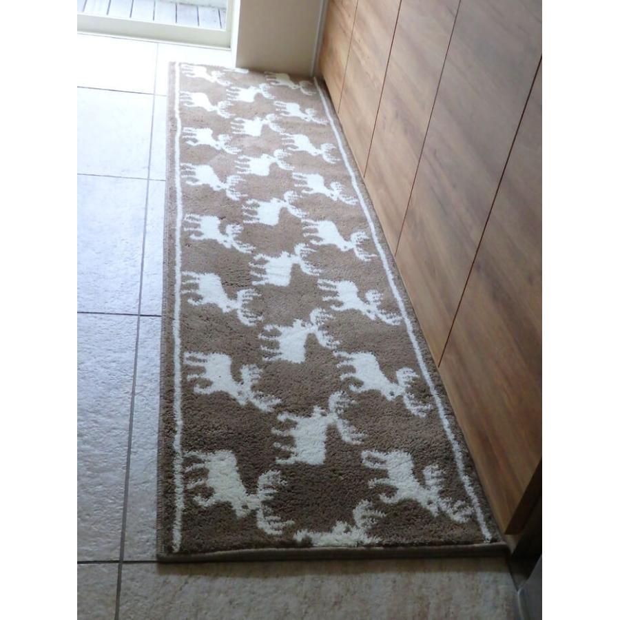 キッチンマット 北欧 エルク ５５ ２２０ かわいい 即日発送 かもしか シンプル マット専門 日本製 イージーオーダー おしゃれ Elk 織人しきもの屋工房 無地