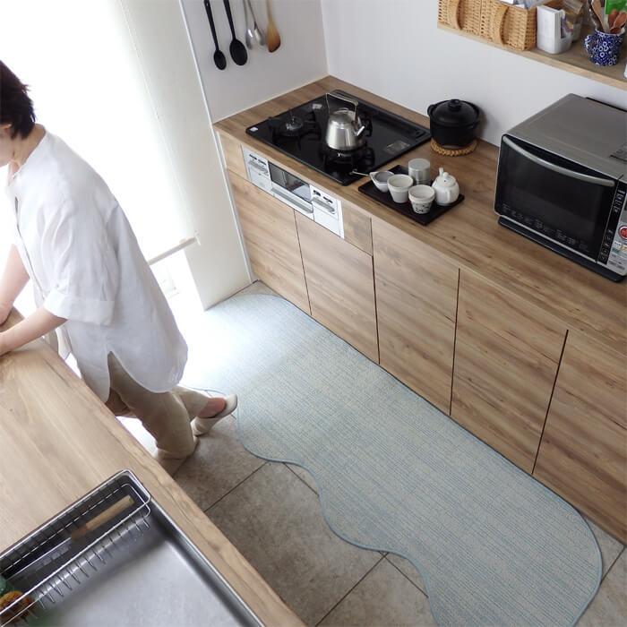 キッチンマット 夏 コットン混 65×70 バスマット 洗面台 サイズ