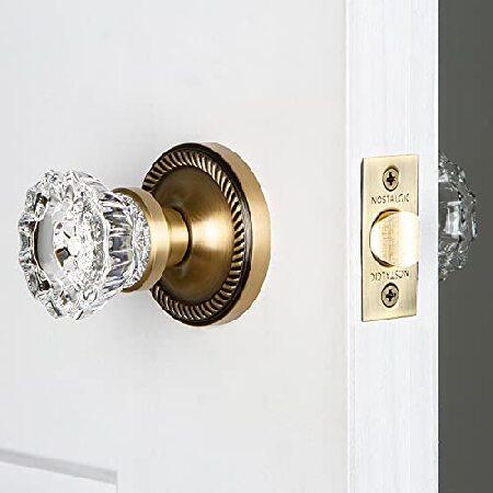 Nostalgic　Warehouse　BN40-ROPCRY-AB　Nostalgic　Knob　Crystal　by　Antique　Brass　Rosette　Privacy,　with　Rope　Warehouse（並行輸入品）