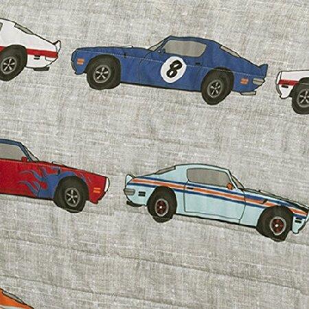(Full Queen, Blue Orange) Lush Decor 16T000545 Piece Race Cars Quilt Set, Full Queen, Blue Orange（並行輸入品）