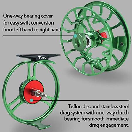 Maxcatch Toroシリーズ フライフィッシングリール ラージアーバー CNC加工アルミ合金ボディ 3/4、5/6、7/8wt ブルー グリーン ブラック 3/4 wt［並行輸入品］ 3/4