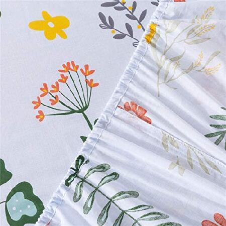 FADFAY シーツセット ツイン XL ヴィンテージ ファームハウス 寝具 フレンチカントリー寝具セット シャビーホワイト 花柄 ベッドシーツセット 100［並行輸入品］ 