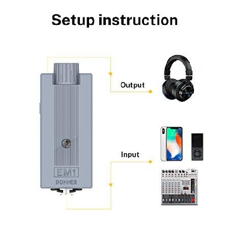Donner ヘッドホンアンプ ポータブルアンプ 充電式 XLR パーソナルイン 3.5mm出力ジャック付き 最大12時間 音量調節 EM1 Donner ヘッドホンアンプ ポータブルアンプ 充電式 XLR パーソナルイン 5mm出力ジャック付き 最大12時間 音量調節