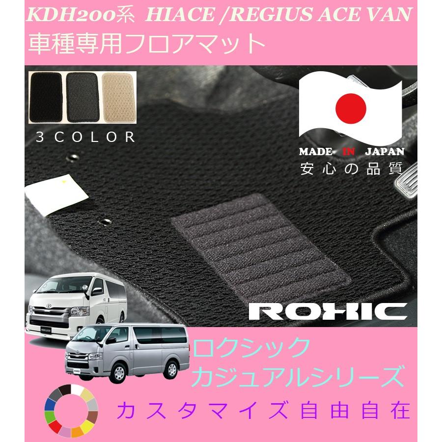 ハイエースレジアスエース バン フロアマット KDH200系 トヨタ 専用