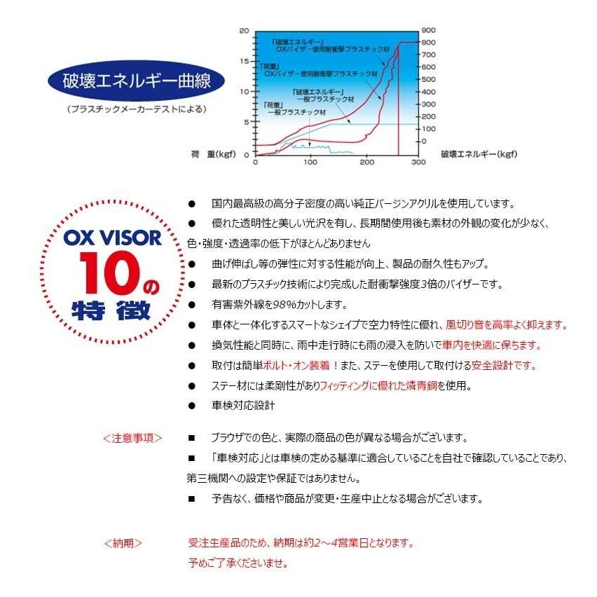 エスティマ ハイブリッド  OX バイザー オックスバイザー 50 55系 AHR20Wトヨタスポーティーカット ドアバイザー UVカットバイザー カスタム 外装パーツ｜oroc8｜02