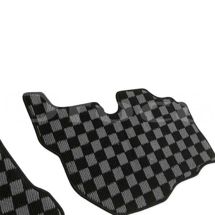 ふそう ブルーテック キャンター標準シングルダブル フロアマット フロント青x黒 三菱 ふそう ブルーテック キャンター 標準 シングル ダブル