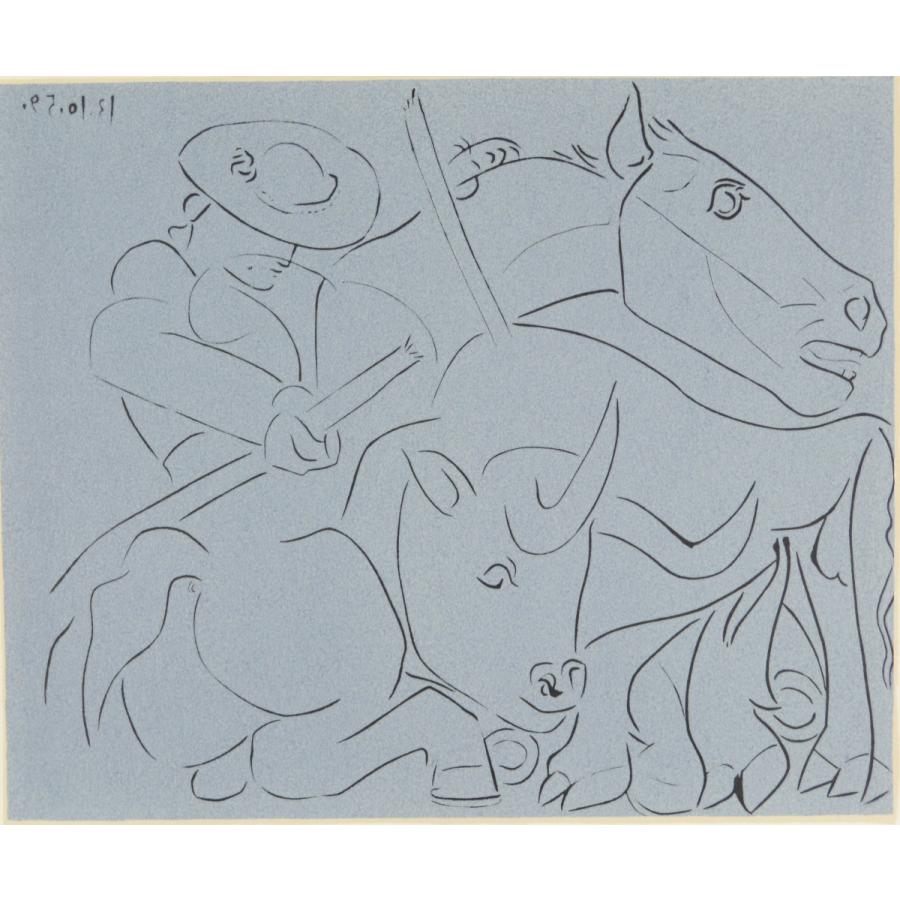 パブロ ピカソ 『折れた槍【酒神の宴、女、雄牛と闘牛士より  