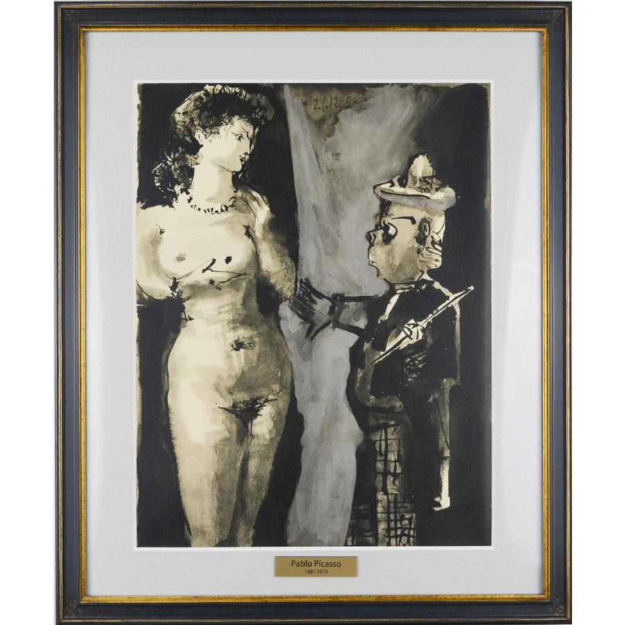 パブロ ピカソ 『 人間喜劇 より 裸のモデルと画家 』 版画 リトグラフ