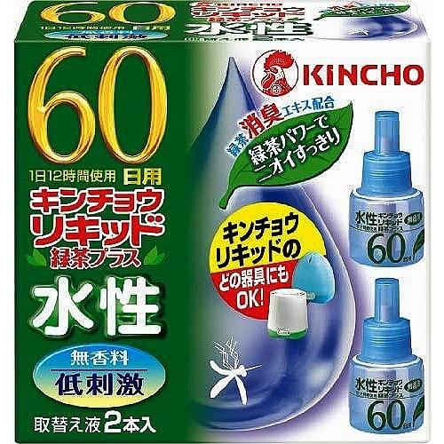 121円 日本未発売 本州四国 送料無料 金鳥 水性キンチョウリキッド ６０日 無香料 緑茶プラス 取替え液 ２本入 １ケース３０個入 １個あたり１０４８円