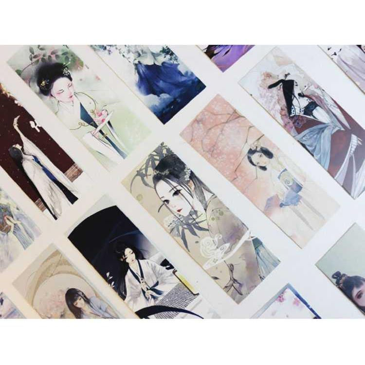 しおり 栞 30枚セット 古裝美人 古風 漫画 イラスト ブックマーク