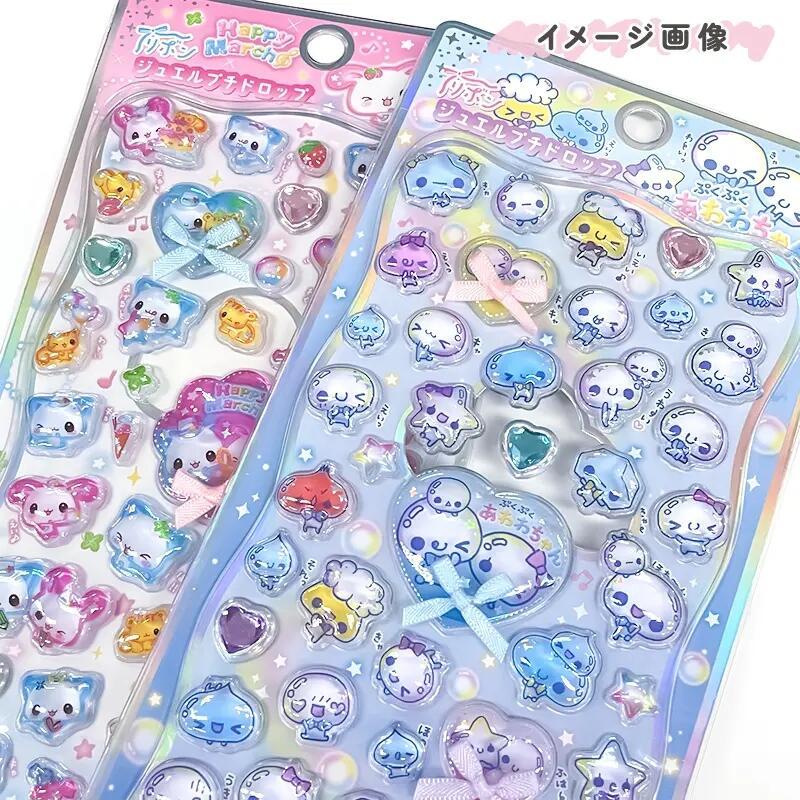 カミオジャパン リボンジュエルプチドロップステッカー ぷくぷくあわわ