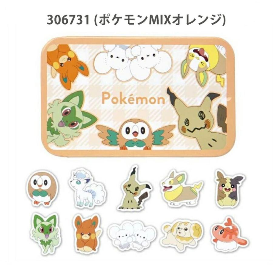ポケモン　ぬいぐるみ　缶ケース カミオジャパン 缶ケースシール フレークシール ポケモン ピカチュウ