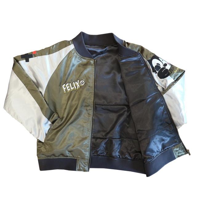 Felix スカジャン ジャケット 刺繍 ユニバーサル フィリックス カジュアルキャット スカジャン 刺繍