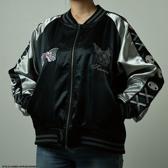 サンリオ クロミ レースブラック スカジャン 刺繍 キャラクター キャラ