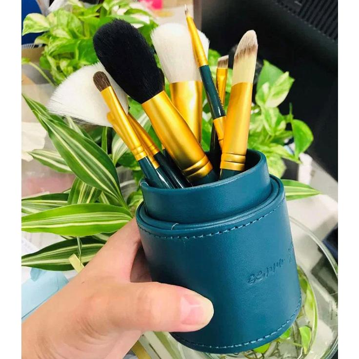 10本メイクブラシセット 筒ケース付き ブラシ立て収納 10本ブラシ