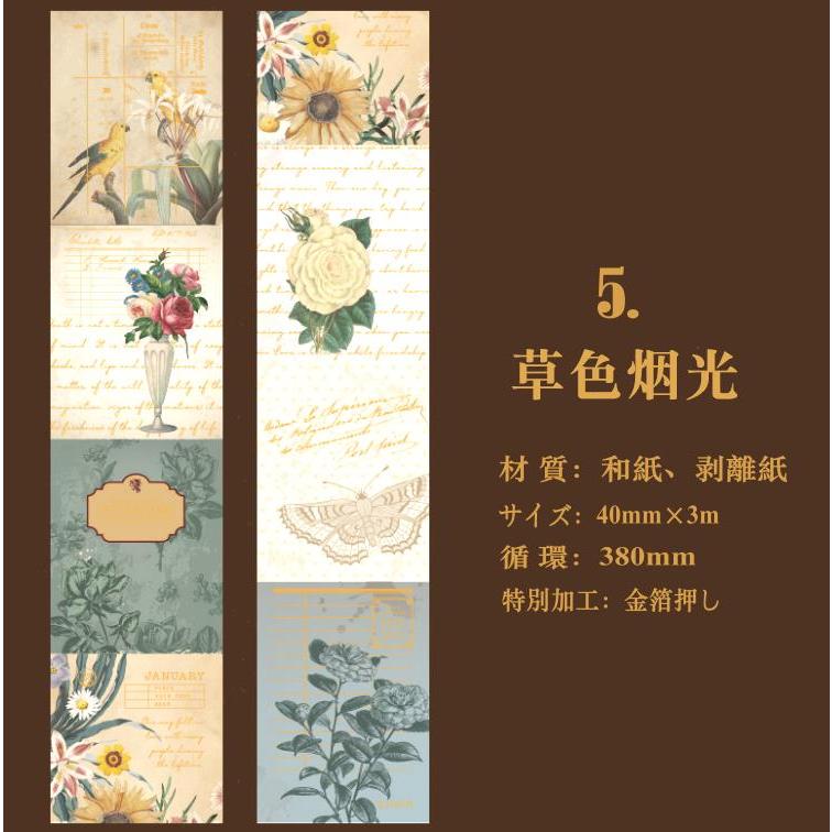 海外 金箔押し マスキングテープ 幅広4cm 剥離紙付き 箔押 英語 英字