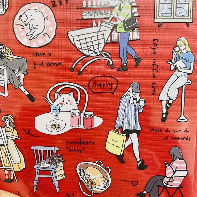 クリアシール 手書き風 クリアステッカー 海外 コラージュ 素材 型抜き