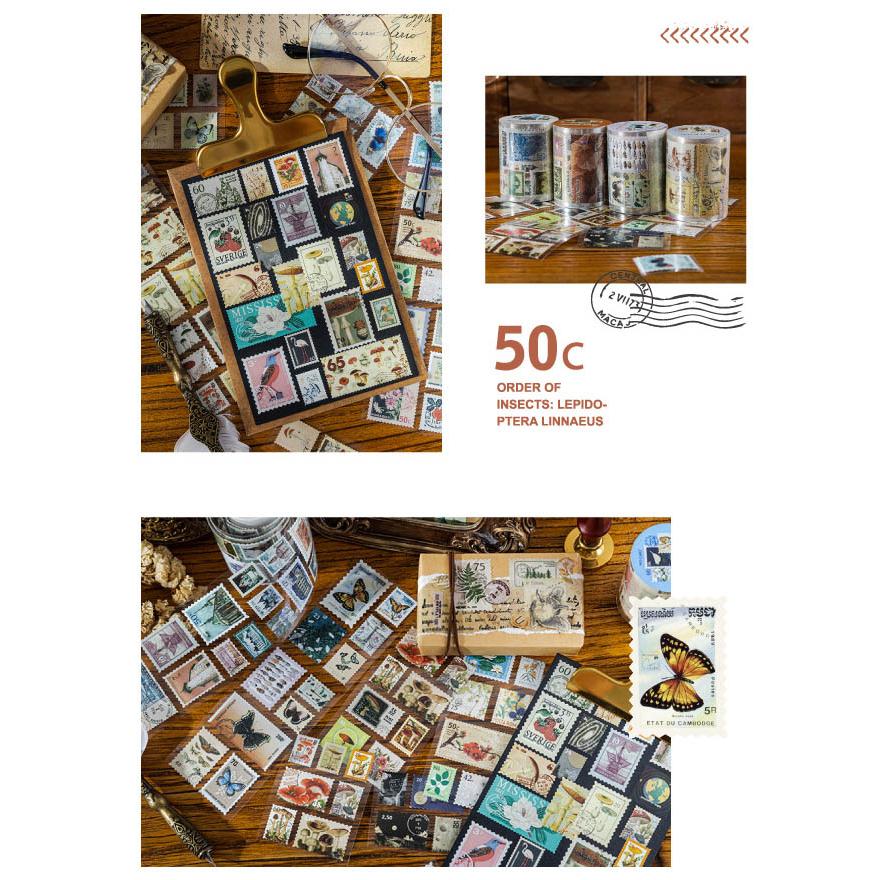 切手 テープ 幅広55mm 約147枚入り シール ダイカット 型抜き 大容量