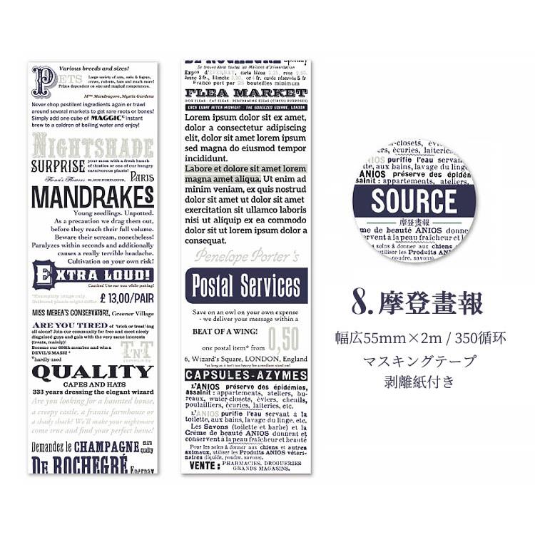 海外 マスキングテープ 幅広55mm 英字 外国 コラージュ 素材 マステ