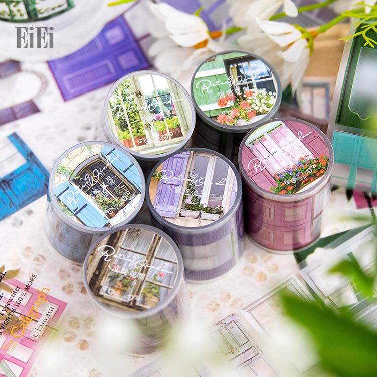 クリアテープ 幅広50mm アンティーク調 窓 ドア イラスト