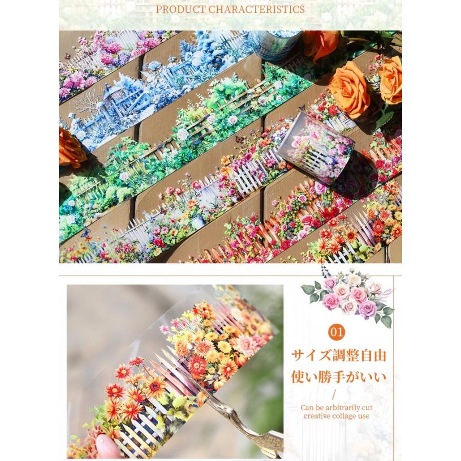 【A1】海外　10m巻　貝殻光/PETマスキングテープ　装飾系/背景系/お花系 クリアテープ 箔押し 貝シェル光 耐水 マスキングテープ 幅広50mm