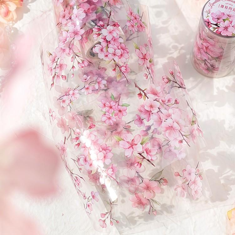 型抜き 幅広75mm ダイカット 透明 耐水 マスキングテープ 桜 さくら