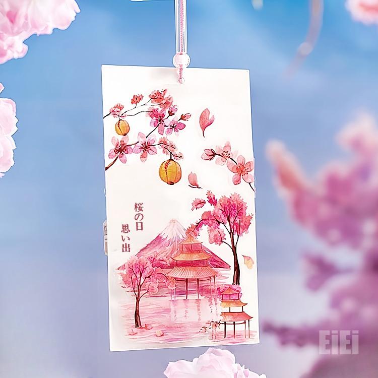 型抜き ダイカットテープ 幅広60mm 桜 さくら 鯉 富士山 水彩 手書き