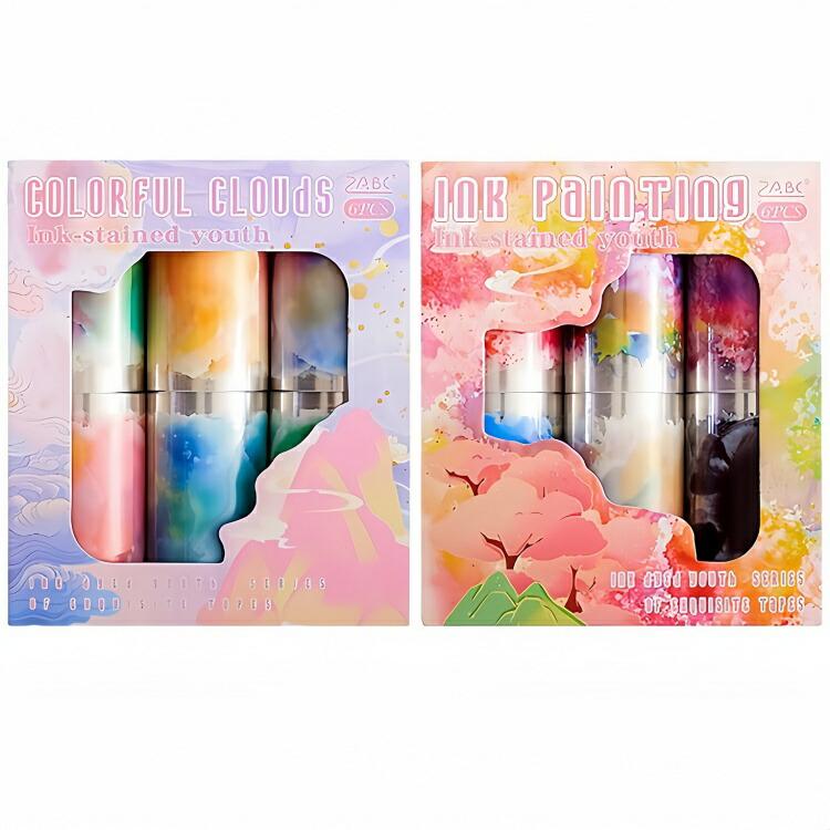 型抜き 柄違い6ロール 幅広70mm 買い得セット ダイカット テープ 半