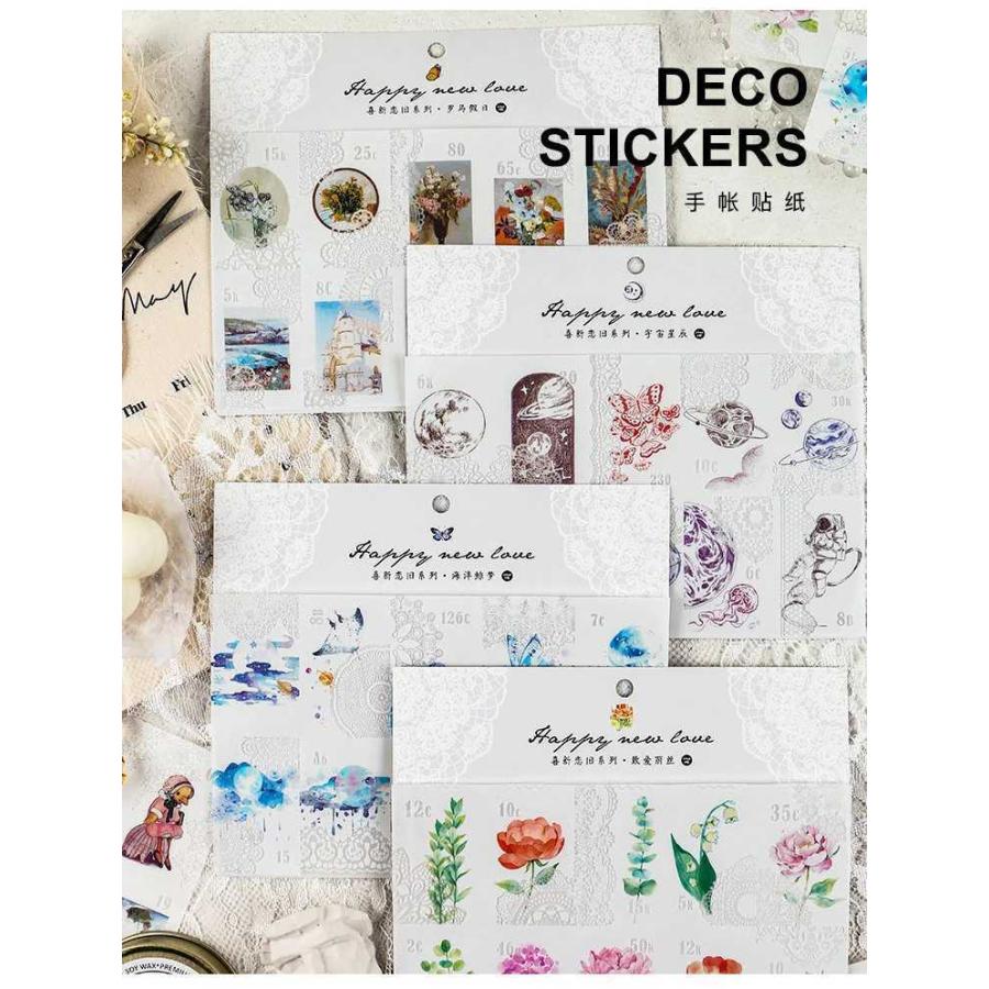 クリアシール コラージュ素材 セット 珍しい レース 切手 シール 硫酸