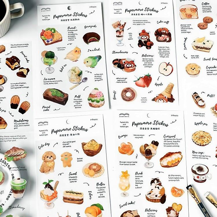 クリアシール 型抜き 耐水 透明 柄違い2シート入り 食パン 食品 動物 