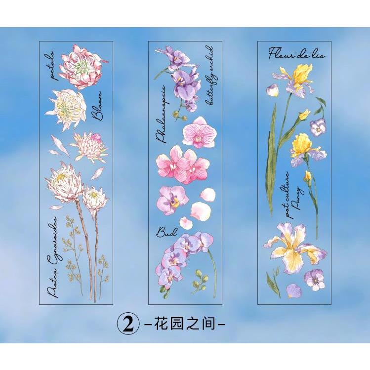 海外ステッカー クリア PET素材 ドライフラワー ジャンクジャーナル